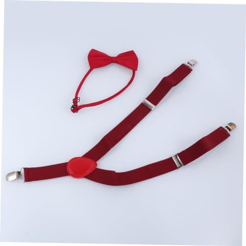 Adjustable Boys Elastic Suspenders Bowtie Set Back Design for Parties Weddings and Special Occasions Color with Random Detail Accents Random Color3