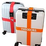 Individuell bestickte Gepäckgurte, 3-stelliges Kombinationsschloss + verstellbare Passform, ideal für Geschäftsreisen und Flughafen-Gepäckkontrolle (Orange)