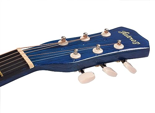 Image of JUAREZ Engineered Wood Acoustic Guitar, 38 Inch Cutaway, JRZ38C /TBLSNA TRANSPARENT BLUE SUNBURST