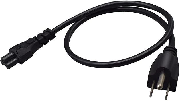 1FT0.3M NEMA 5-15P to IEC320 C5 Laptop Power Cord 18AWG IEC320 C5 to NEMA 5-15P Power Cord UL,CE,RoHS Certified,Rated 125 Volt,10 Amp Applications