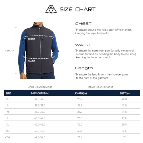 Haimont Men'S Softshell Vest Outerwear Fleece Lined Windproof Sleeveless Vests For Hiking Golf, Breathable Dark Grey thumb #6
