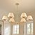 MAYNA 38” Farmhouse Chandelier Light Fixture, 6-Light Rattan Boho Chandeliers for Dining Room,Adjustable Pendant Lighting Fixtures, Rustic Hanging Lighting for Kitchen Island Living Room Bedroom