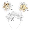 Abaodam Serre-tête Nouvel An Étoiles Paillettes Doré Léger et Confortable Bandeau Femme pour Fêtes Réveillon Carnaval et Anniversaire