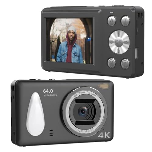 Caméscope numérique 4K HD noir avec écran 2,4 pouces IPS et fonction automatique - 3
