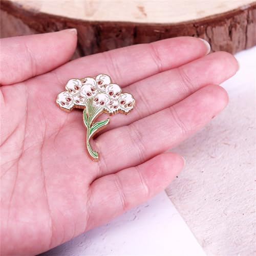 Image of Skull Flower Brooch - Punk Style Enamel Collar Pin Badge Set - Colorful Accessories for Clothing, Backpack - Halloween Decorative Funny Badge Gift for Men Women
