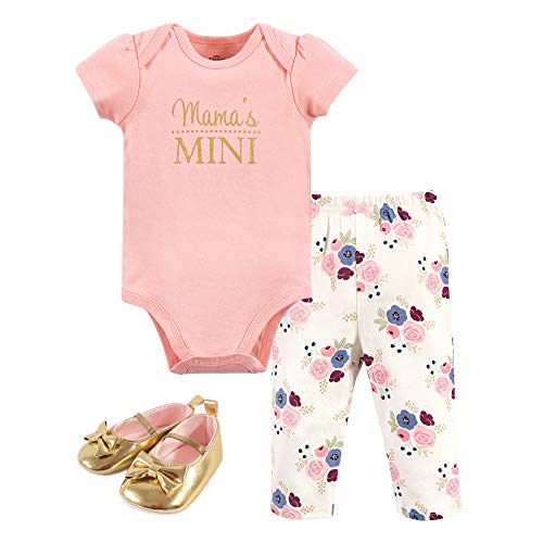 Image of Little Treasure Unisex Baby Cotton Bodysuit, Pant and Shoe Set
