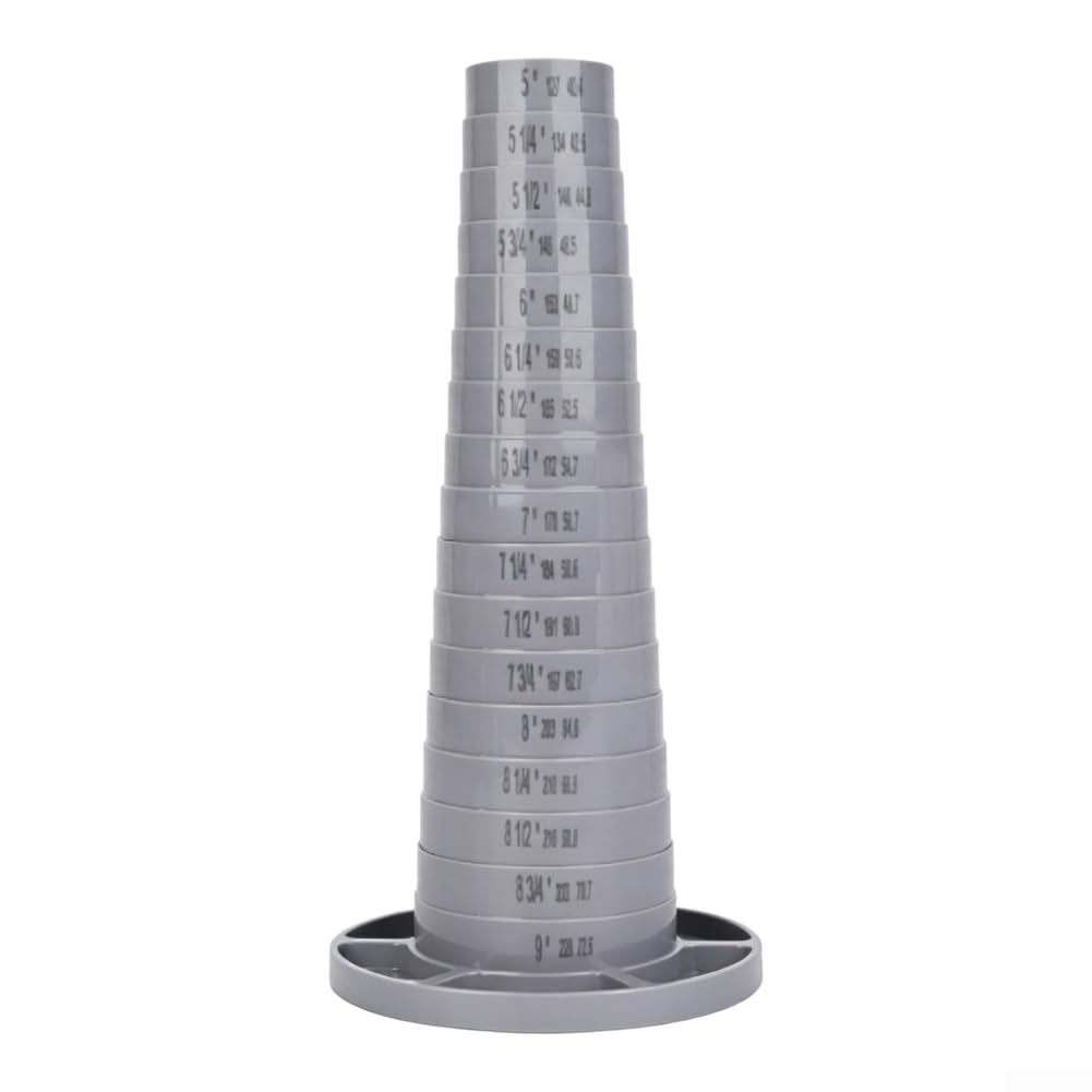 Medidor de Pulseras Plástico Escala 5-9 Pulgadas para preciso(gray)