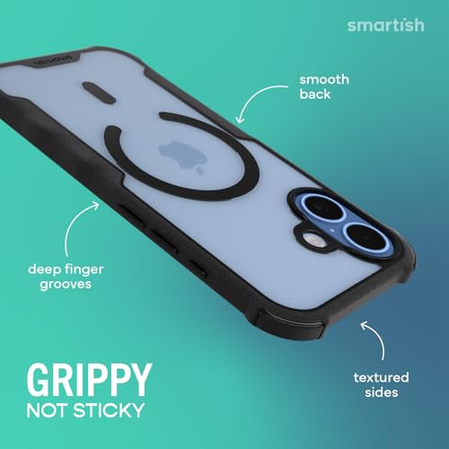 Image of Smartish iPhone 17 MagSafe Case - Gripzilla Protective Magnetic Case for Men [Rugged + Tough] Military Grade Heavy Duty Grip Armor - Drop Tested for Apple iPhone 17 - Clearly Black