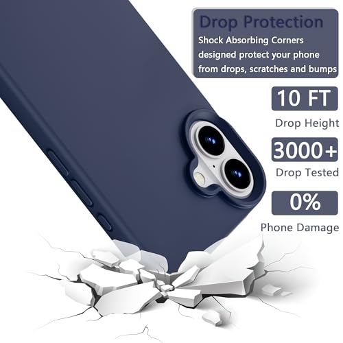 Image of iPhone 17 Case Silicone,Soft Microfiber Lining(Midnight Blue)
