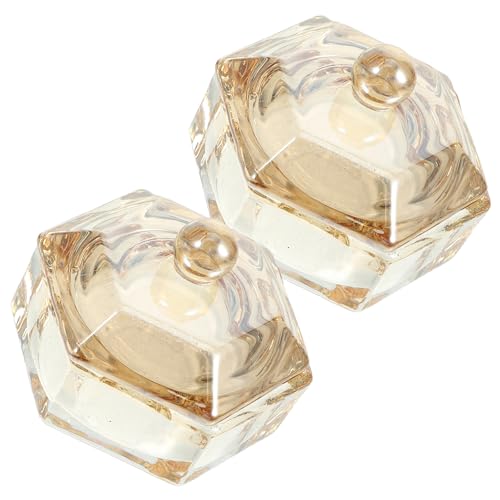 2 piezas de cuencos de cristal para manicura miniatura 1