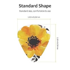 Lot de 12 médiators tendance et durables en forme de fleur jaune dans une boîte pour ukulélé guitare électrique basse - Les Beatles, Paul McCartney, John Lennon, RIngo Starr, George Harrison Lot de 12 médiators tendance et durables en forme de fleur jaune dans une boîte pour ukulélé guitare électrique basse – Image 4