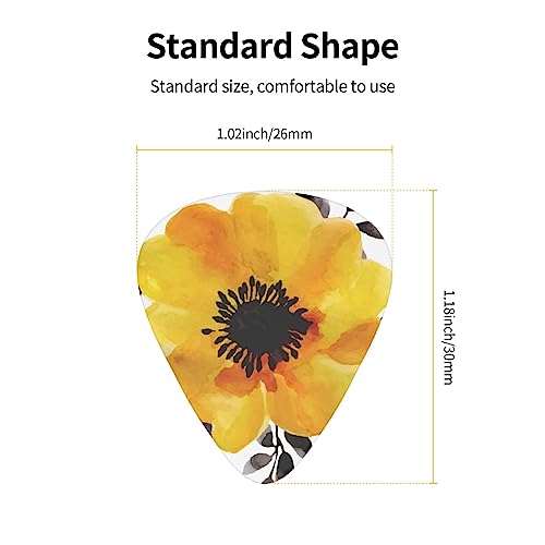 Lot de 12 médiators tendance et durables en forme de fleur jaune dans une boîte pour ukulélé guitare électrique basse - Les Beatles, Paul McCartney, John Lennon, RIngo Starr, George Harrison Lot de 12 médiators tendance et durables en forme de fleur jaune dans une boîte pour ukulélé guitare électrique basse – Image 5