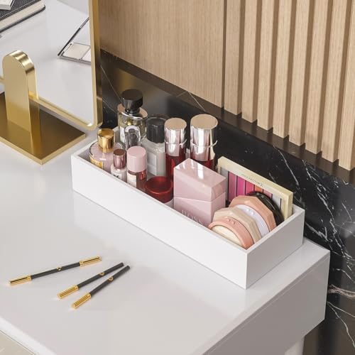 Image of ZHWS Toilet Paper Basket, Bathroom Basket, Toilet Tank Tray for Storage Toiletries, Back of Toilet Organizer, Bathroom Vanity Tray for Makeup, Decorative Tray, Toilet Tank Basket 15 inch x 6 inch x 3 White