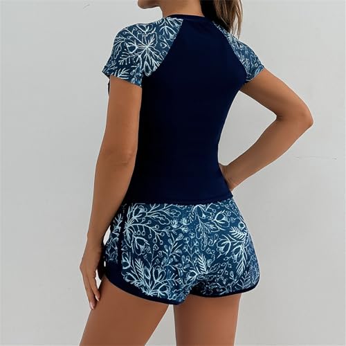 Maillot de bain 2 pièces Rushguard femme athlétique manches courtes - 8