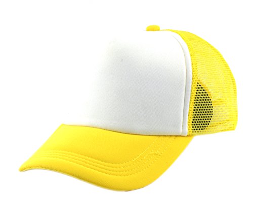 Image of NYFASHION101 Plain Mesh Trucker Hat - Breathable 6-Panel Daily Snapback Cap, Customizable Ideal for DIY Embroidery & Patches