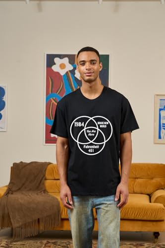 Geek Dystopia Shirt - You are Here 1984 George Orwell Cotton Tee Funny Shirts for Men Black