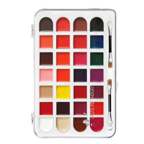 Paleta de sombra de eld | Paleta de sombras de ojos de maquillaje | Pear Shadow Pearls - Paleta de sombras de 28 colores impermeables Ojos, lástima, 90 g, ideal para viajes y vida cotidiana, adecuado