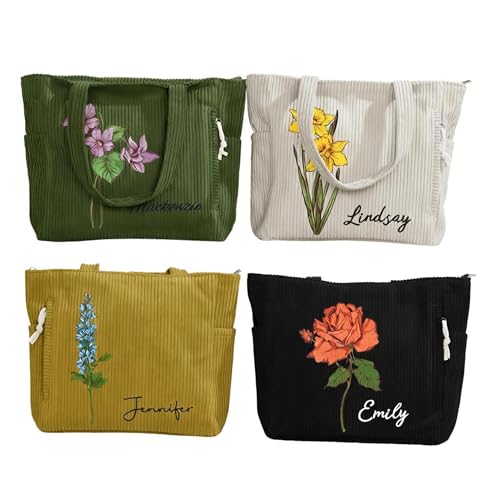 Bolso tote personalizado de pana para mujer miniatura 1
