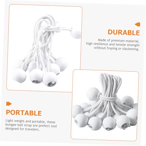 Cordons élastiques boule 20 cm blanc tendeurs pour fixation bâche