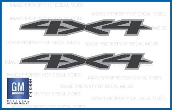 Decal Mods 4x4 Truck Decals Stickers Grey Replacement for Chevy Silverado/GMC Sierra (2019-2022) Bedside (Set of 2) FG5A2