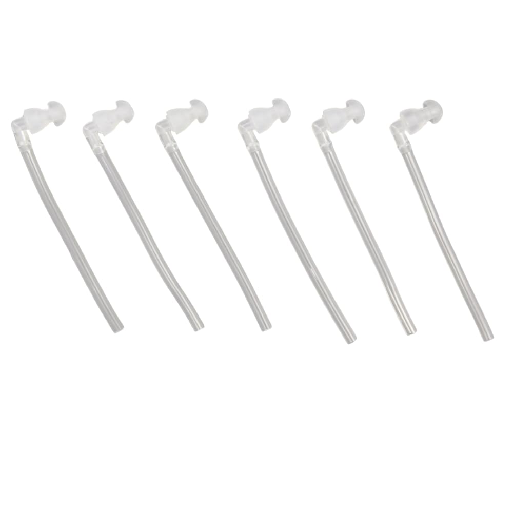 hearing aid domes Ear Tips Silicone Earplug Domes for BTE Hearing Instruments Ear Tip Replacement With Tube and Elbow Connectors(Small- 8mm,6 Piece)