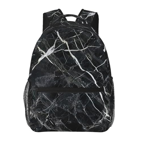 Sac à dos en toile OdDdot noir marbré léger pour homme et femme urbain