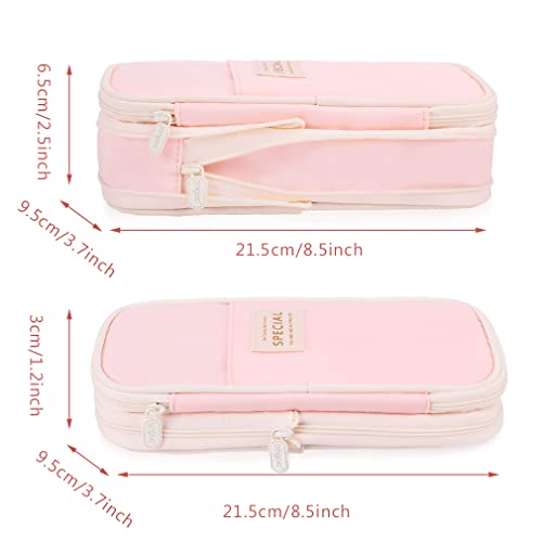 iSuperb Foldable Pencil Case Zipper Big Capacity Aesthetic Canvas Pencil Pouch Compartments Stationery Organizers Pen Bag for Kids Girls Boys Teen Child Student School Supplies Makeup Bags by iSuperb - Used condition - Image 7