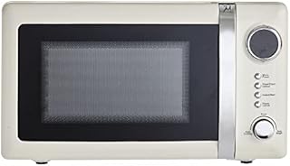 wilko colour play cream 20l microwave, 5 power levels microwave with glass plate, 700 to 800w microwave, 25.6cm h x 32.0cm w x 45.2cm d