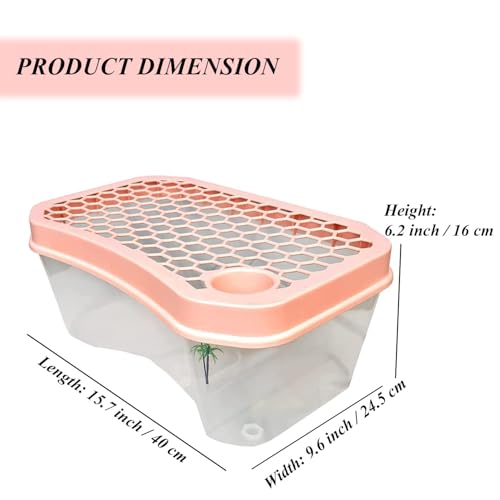 Image of Jainsons Pet Products Turtle Tank Aquarium-Turtle basking Platform，Swimming Area, breeding Hibernation Area, (Accessories not Included) Color May Vary (15 INCH-TANK-D-13)