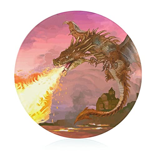 Planche à découper en verre Dragon de Feu 20 cm plateau résistant