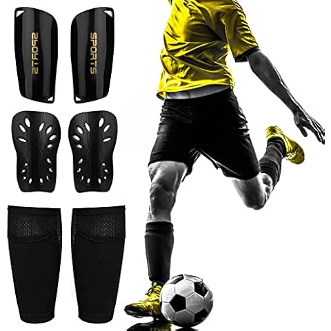 DONQL Breathable Football Shin Guards with Sleeves Cover