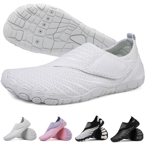 Voyabarefoot shoes for women Mens Wide Toe Box Water Shoe Lightweight Minimalist Womens Sneakers Easy to Clean Non-Slip Quick-Dry Breathable Flexible Beach Shoes for Hiking Walking Swimming Gym Workout