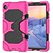 TECHGEAR G-Shock Case for Samsung Galaxy Tab A7 Lite 2021 8.7 Inch (SM-T220 / SM-T225) Hard Case, High Protection Anti-Shock with Removable Stand, Cover for Kids Schools Workmen Buildings - Pink