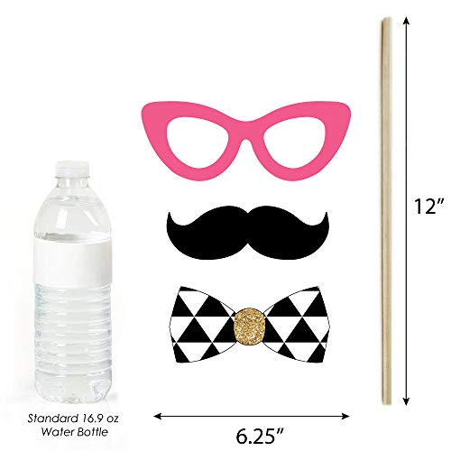Chic 13Th Birthday - Pink, Black And Gold - Photo Booth Props Kit - 20 Count #TOP4
