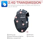 Souris de jeu sans fil Songway, souris d'ordinateur USB 2,4 GHz - 2400 DPI - 9 boutons - souris de jeu à lumière LED pour portable, bureau, PC, tablettes (Noir)