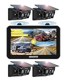 VEKOOTO VK7Pro 4 Magnetic Solar Wireless Backup Camera with 7'' IPS Touchscreen, 15,800mAh Rechargeable, No Wiring, HD1080P Night Vision Wireless Backup Camera for Trucks, RV, Trailer, Camper