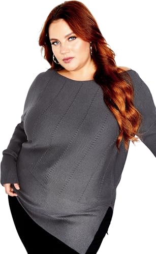 City Chic Women's Plus Size Lean in Sweater