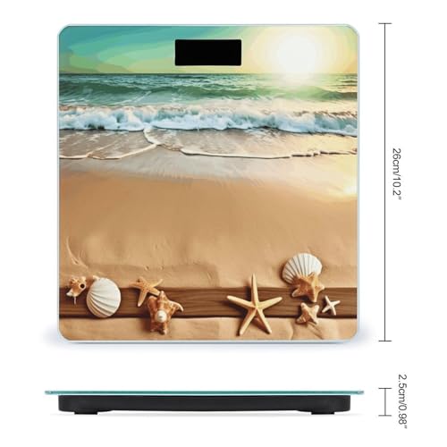 Báscula Digital Precisa Tema Playa Ocean Beach 180kg miniatura 2