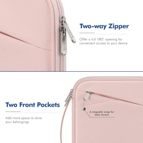 Image of MoKo 9-11 Inch Tablet Sleeve Carry Case Padded Protective Bag with Handle | Fits New 11-inch iPad Air 4 2026 /Pro M5 / A16, iPad 10th /Air 5 /4th 10.9, i-Pad 9 /8th 10.2,Tab S9 /S8 11, Pink