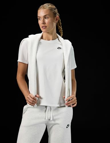 Nike W NSW tee Club T-Shirt, White, Small para Mujer