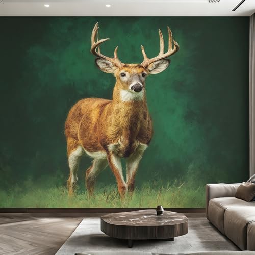 Papier peint intissé fresque murale cerf grand format haut de gamme