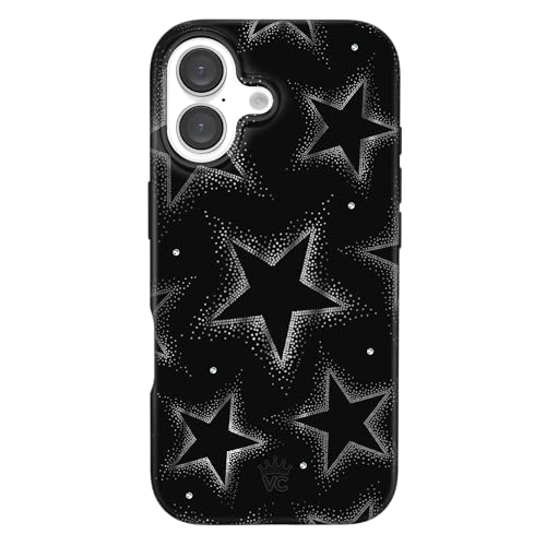 VELVET CAVIAR for iPhone 16 Case - Compatible with MagSafe - 16ft Drop Tested - Protective Designer Cases - Crystal Chrome Stars