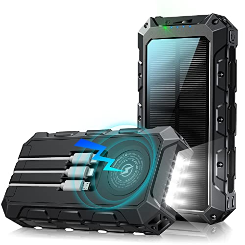 Power Bank 50000mAh, Wireless Solar PowerBank, Tragbares Schnellladegerät Mit Integriertem...