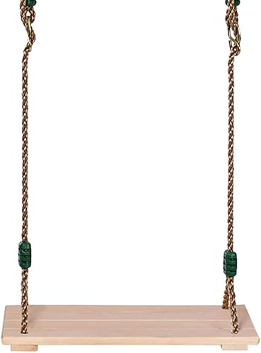 Miniatura 8 de Juego de columpios de madera con asiento antideslizante y cuerda de nailon grueso para adultos, columpio colgante para interiores y exteriores, para