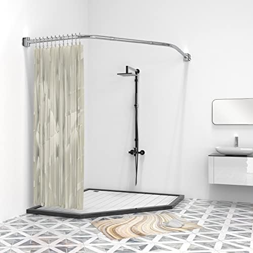 Corner Shower Curtain Rod Shower Curtain Rod 35.4"39.3", Diamond