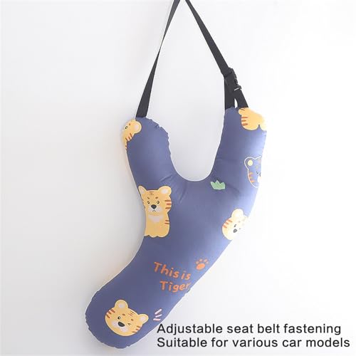 Oreiller de voyage pour enfants en polyester doux avec sangle réglable