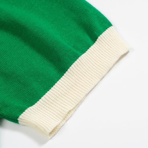 OXKNIT Polo para Hombre tejido estilo Mod años 60 con rayas verdes degradadas en algodón con botones miniatura 5