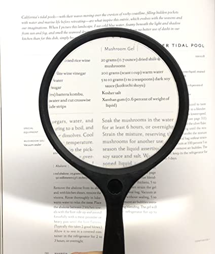 ElectroOptix Large 2.5X Magnifying Glass, USA Made, 4 Inch Lens, Reading Magnifier