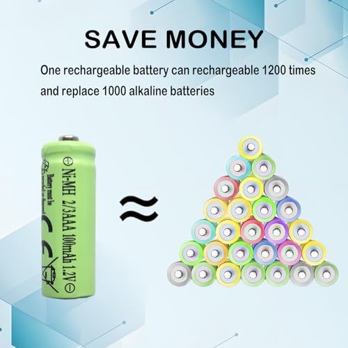 12 Pilas Recargables Ni-MH 2/3AAA 1.2v 100mAh para Luces Sol miniatura 6