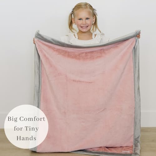 Image of Saranoni Luxury Receiving Blankets for Babies | Ultra-Soft Lush and Boutique Quality Baby Blanket | Light Pink /Gray - 40 inch x 30 inch